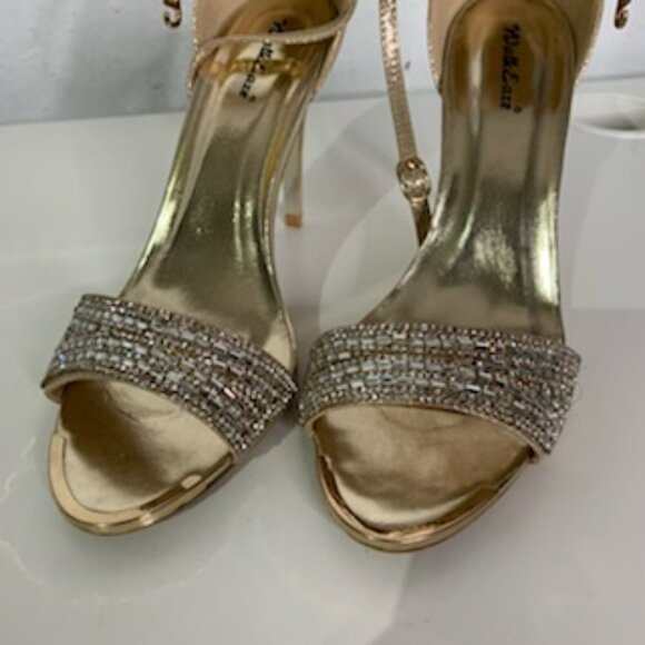 ECS Walk Eaze Golden Fancy Kitten Heels - Size 39 - Picture 2 of 13